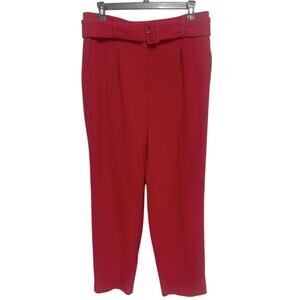 ANN TAYLOR Red High Waist Cropped Pockets Trousers Pants Women’s Size 6